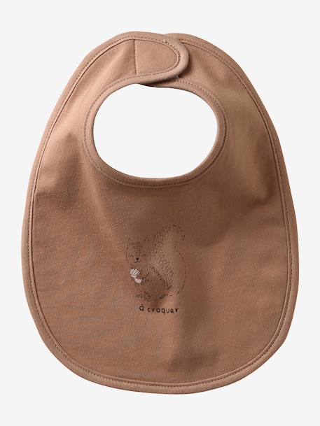 Set van 7 babyslabbetjes beige, bedrukt+blauwgroen+Egel+jungle wit+lichtroze+touw - vertbaudet enfant 