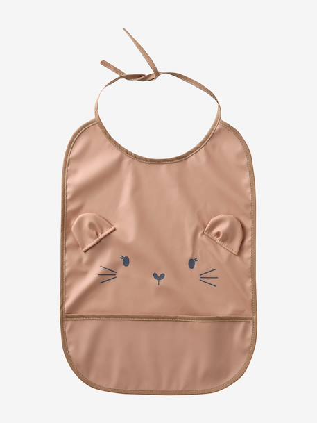 Lot 2 bavoirs ronds plastifiés moutarde+noisette - vertbaudet enfant 