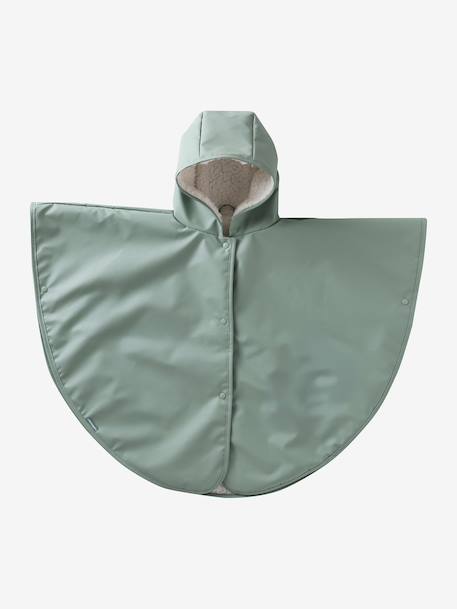 Babyponcho voor autostoeltje karamel+saliegroen - vertbaudet enfant 