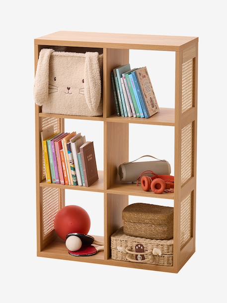 Meuble à cases 6 cases cannage bois - vertbaudet enfant 