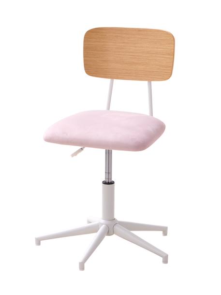 Chaise de bureau métal et bois LIGNE SCHOOL gris+rose - vertbaudet enfant 