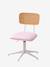 Chaise de bureau métal et bois LIGNE SCHOOL gris+rose - vertbaudet enfant 