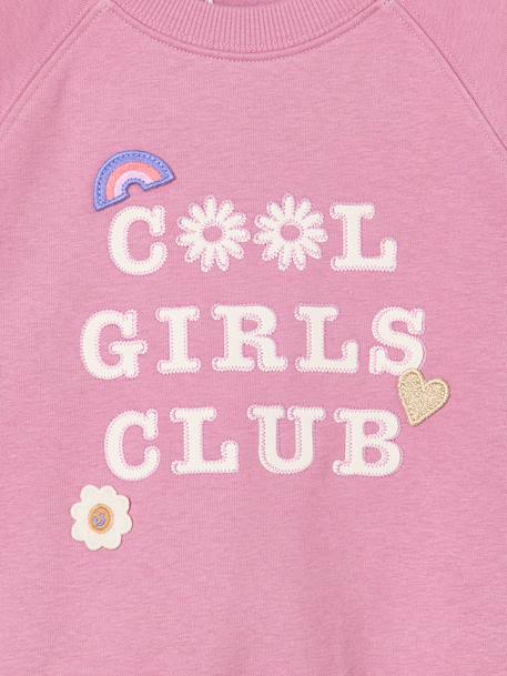 Sweat fille manches longues col rond mauve - vertbaudet enfant 