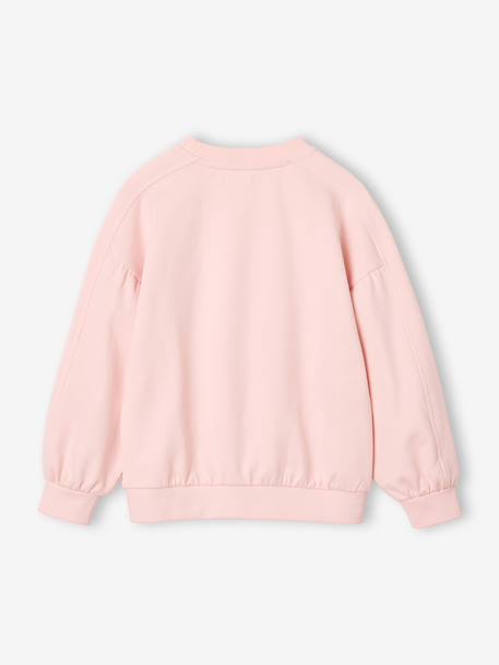 Sweat fille col rond mauve+rose pâle - vertbaudet enfant 