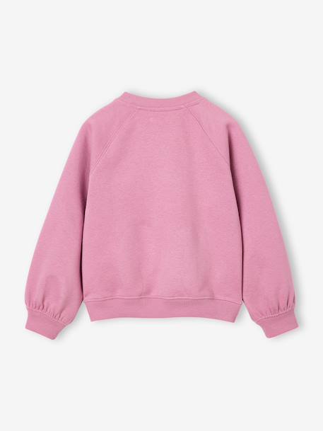 Sweat fille manches longues col rond mauve - vertbaudet enfant 