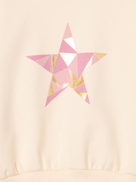 Sweatshirt voor meisjes met ster vanille - vertbaudet enfant 