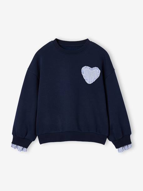 Sweat fille marine+vert de gris - vertbaudet enfant 