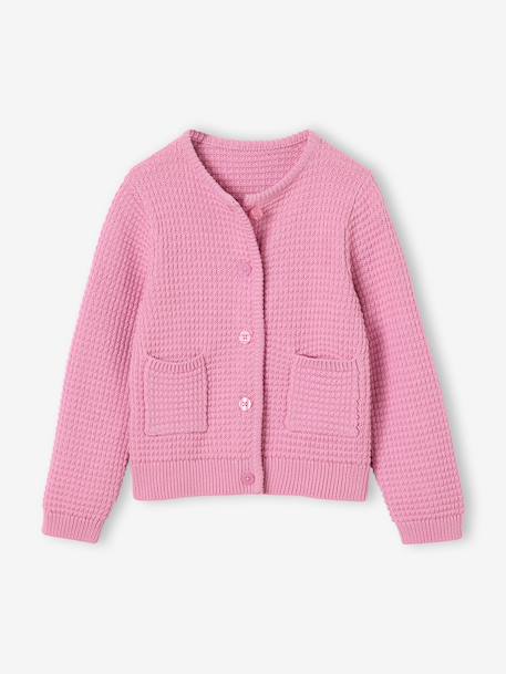 Gebreid vest voor meisjes lila - vertbaudet enfant 