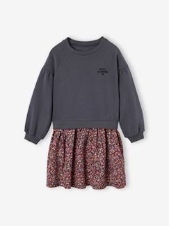 -Robe bi-matière fille
