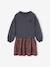 Robe bi-matière fille anthracite+écru+mauve+vert sauge - vertbaudet enfant 