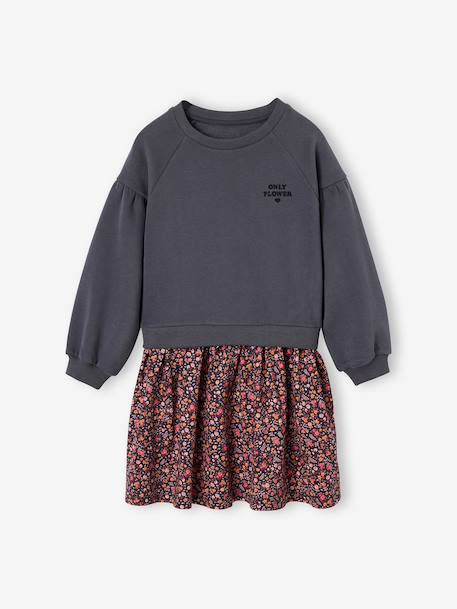 Fille-Robe-Robe bi-matière fille