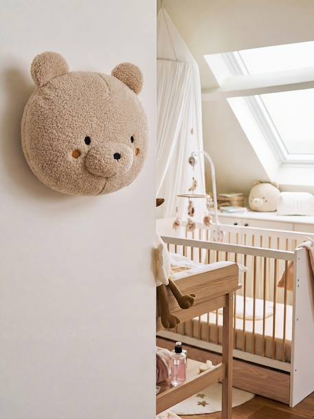 Muurdecoratie teddybeer bouclé beige - vertbaudet enfant 