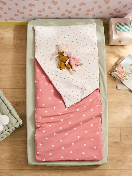 Sac de couchage coton cœur vieux rose - vertbaudet enfant 