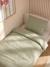 Parure housse de couette et taie d'oreiller unie vert sauge+vieux rose - vertbaudet enfant 
