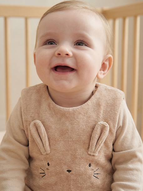 Baby trappelzak  fluweel / velours  rib beige - vertbaudet enfant 