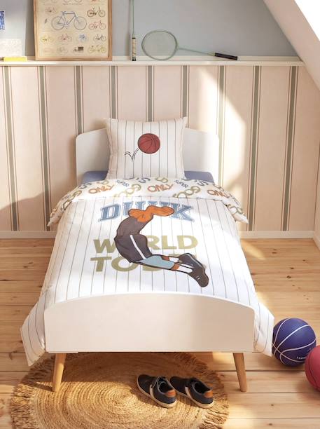 Lit enfant LIGNE CONFETTI BLANC/BOIS - vertbaudet enfant 