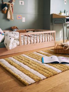 -Tapis microfibres rayé rectangulaire