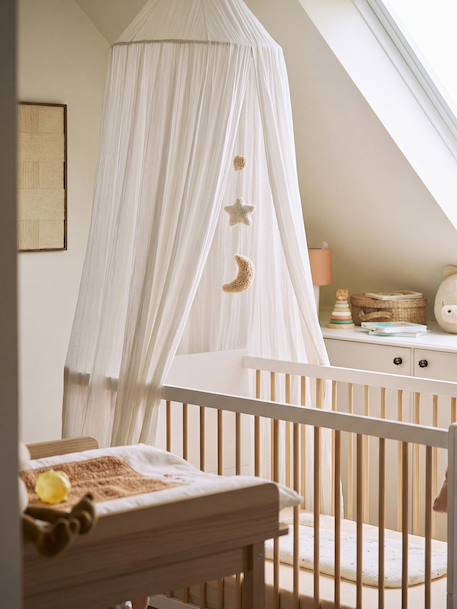 Ciel de lit gaze de coton écru - vertbaudet enfant 