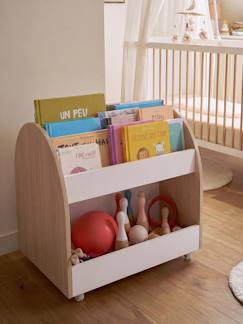 -Rangement livres et jouets à roulettes YEL