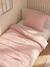 Parure housse de couette et taie d'oreiller unie vert sauge+vieux rose - vertbaudet enfant 