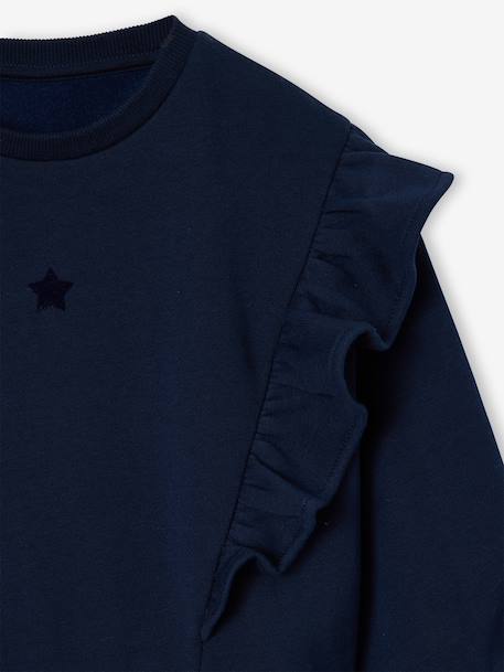Meisjesjurk met lange mouwen ecru+marineblauw - vertbaudet enfant 