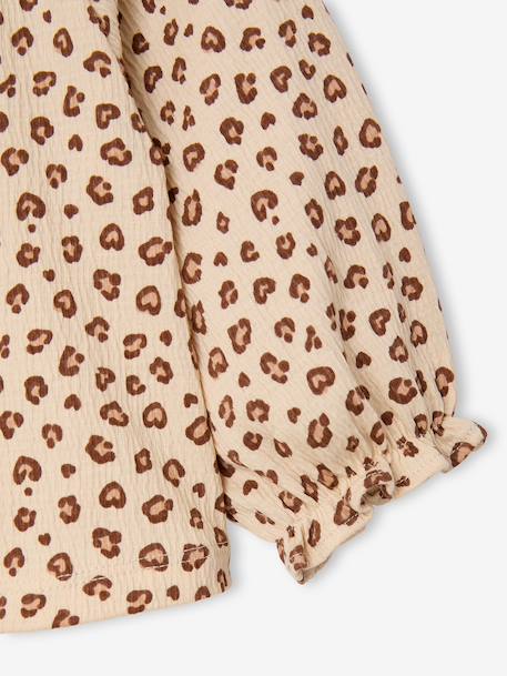 T-shirt manches longues bébé fille vanille+vert sauge - vertbaudet enfant 