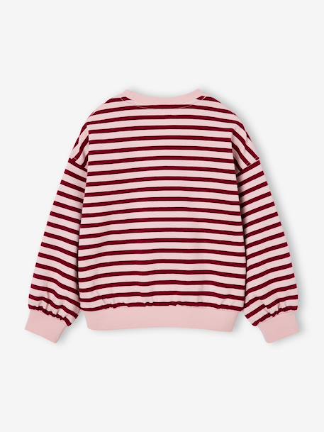 Sweat fille manches longues écru+rouge - vertbaudet enfant 