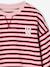 Meisjessweater met strepen ecru+rood - vertbaudet enfant 