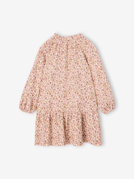 Robe courte fille écru+kaki - vertbaudet enfant 