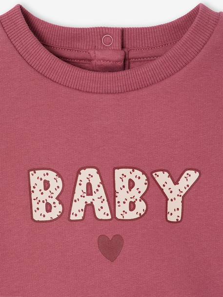 Sweat-shirt bébé fille message imprimé framboise+vanille - vertbaudet enfant 
