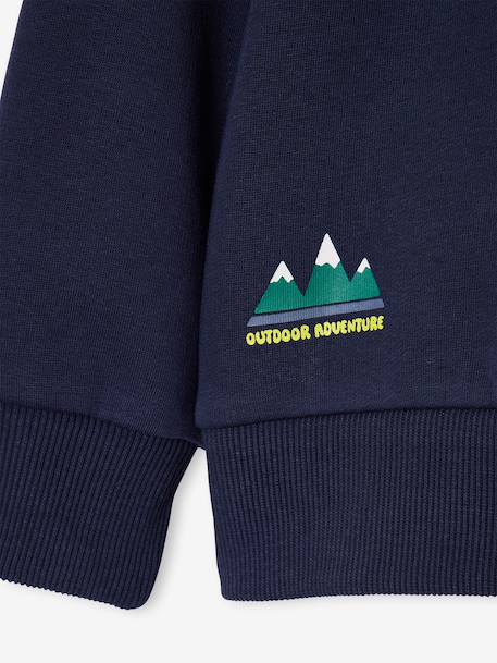 Sweat à capuche garçon marine+rouge chiné - vertbaudet enfant 