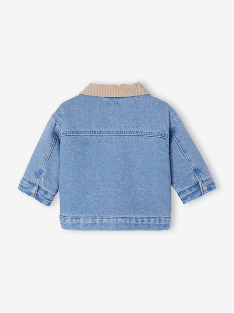 Spijkerjasje met ribkraag voor baby stone - vertbaudet enfant 