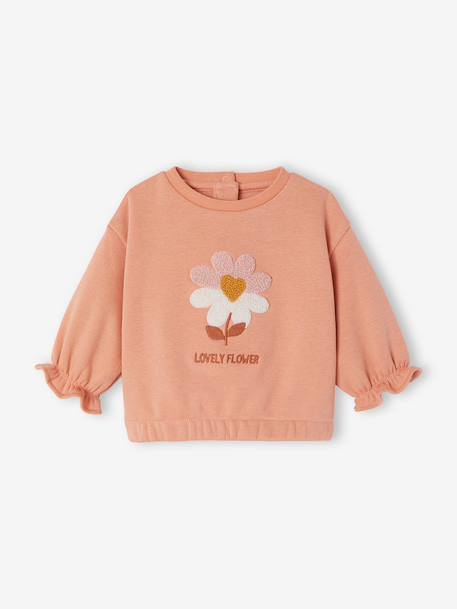 Sweat bébé fille manches longues abricot - vertbaudet enfant 
