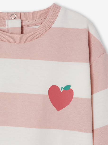T-shirt manches longues bébé fille rose poudré - vertbaudet enfant 