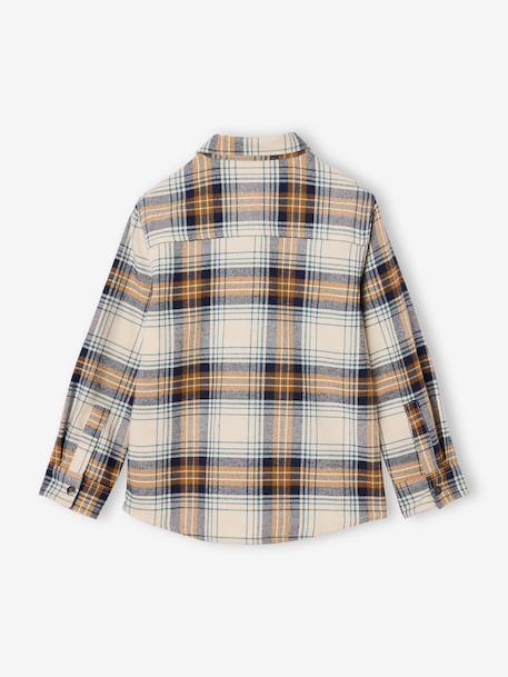 Chemise à carreaux en flanelle garçon bleu ardoise+bleu nuit+camel+carreaux marine+carreaux vert+vert anglais - vertbaudet enfant 
