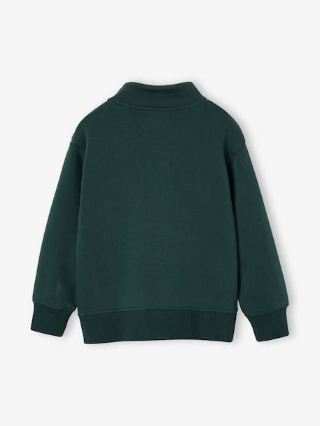 Sweater met rits voor jongens met een opstaande kraag dennen+marineblauw+rood - vertbaudet enfant 