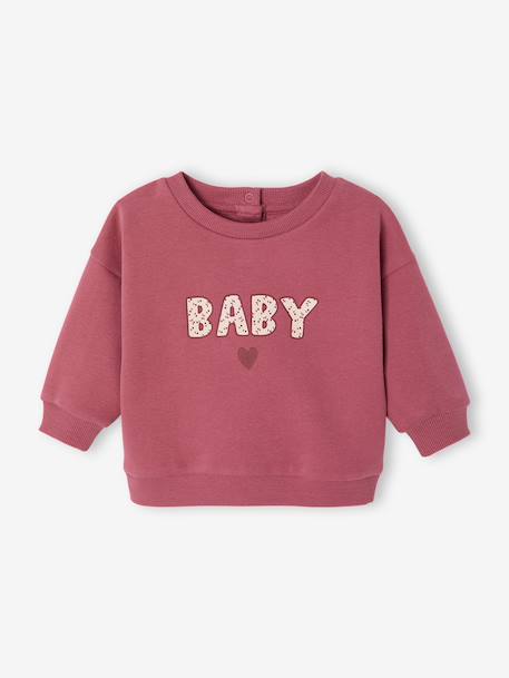 Sweat-shirt bébé fille message imprimé framboise+vanille - vertbaudet enfant 