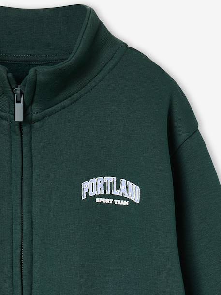 Sweat zippé garçon col camionneur marine+rouge+vert sapin - vertbaudet enfant 