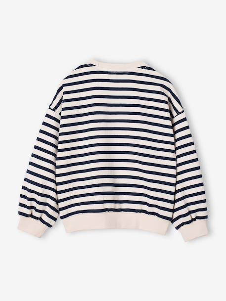 Sweat fille manches longues écru+rouge - vertbaudet enfant 