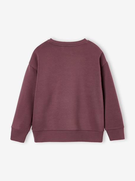 Sweat garçon col rond blanc chiné+mauve - vertbaudet enfant 