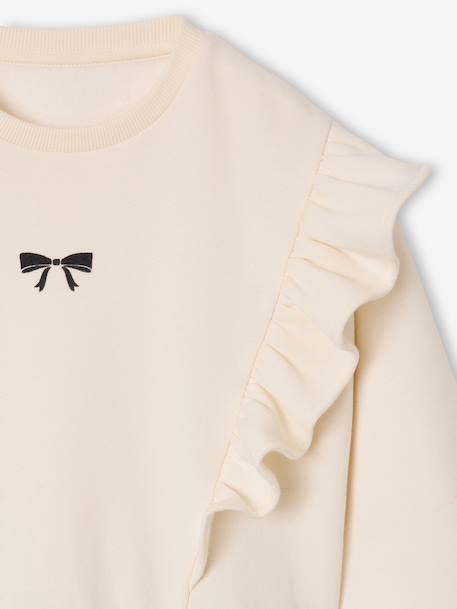 Meisjesjurk met lange mouwen ecru+marineblauw - vertbaudet enfant 