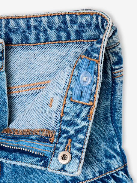 Denim rok met volant jeansblauw - vertbaudet enfant 