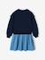 Meisjesjurk met lange mouwen ecru+marineblauw - vertbaudet enfant 