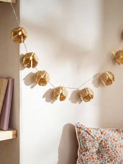 -Guirlande lumineuse rotin tressées fleurs