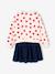 Robe fille 2 en 1 molleton et gaze de coton anthracite+marine+rouge - vertbaudet enfant 
