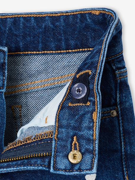 Wijde jeans voor meisjes Susan geborduurd donkerblauw+gebleekt denim+jeansblauw+middenblauw - vertbaudet enfant 