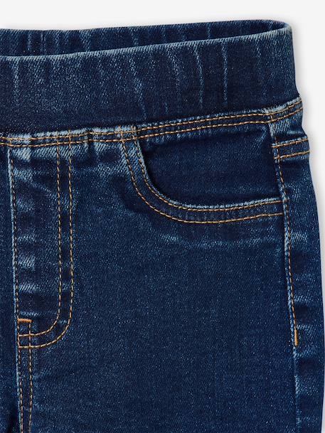 Jean tregging fille bleu foncé+bleu moyen+denim bleached - vertbaudet enfant 