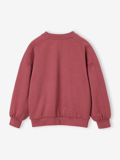 Sweat fille col rond mauve+rose pâle - vertbaudet enfant 