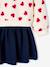 Robe fille 2 en 1 molleton et gaze de coton anthracite+marine+rouge - vertbaudet enfant 