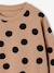 Sweat fille col rond écru+ivoire+rose pâle+taupe - vertbaudet enfant 